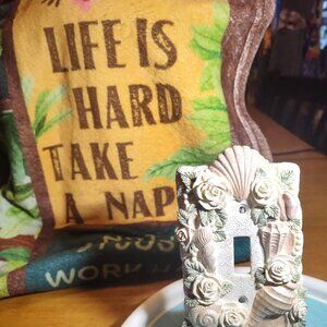 ceramic Shell light switch cover. SHIPS FREE